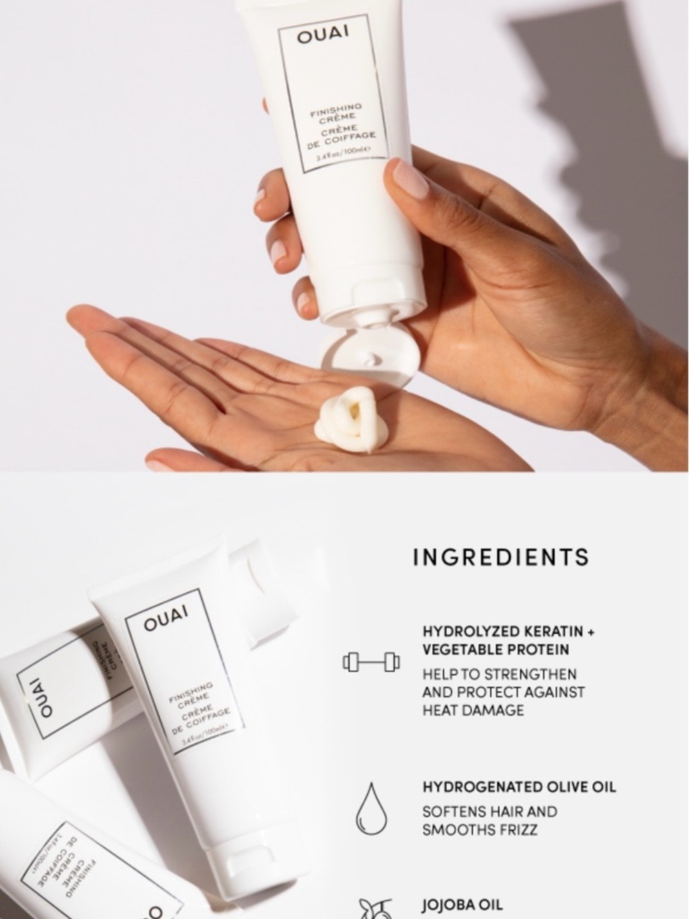 OUAI Finishing Hair Crème - 3.4oz - Picture 4 of 13